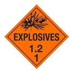 Class 1 - Explosives 1.2B Placard