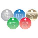 Custom Engraved Aluminum Valve Tags 1 1/2" - Colored