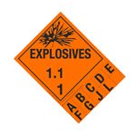 Class 1 Explosives Placard - 1.1 Handy Tab