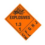 Class 1 Explosives Placard - 1.3 Handy Tab