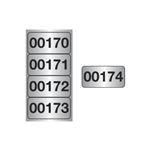 Stock Anodized Alum. Nameplates - 3/8 consecutive numbers