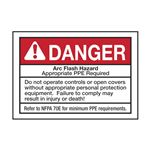 Danger Arc Flash Hazard - 3 1/2 x 5