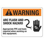 Warning Arc Flash And Shock Hazard Sign - 10 x 14