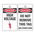 Danger High Voltage Tag