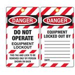 Danger Do Not Operate Equipment Lockout Tag