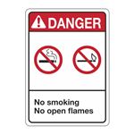 ANSI No Smoking No Open Flames Sign