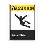 ANSI Caution Slippery Floor Sign - Graphic