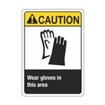 Caution Wear Gloves In This Area Sign