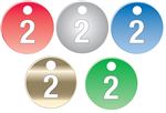 Colored Anodized Aluminum Tags - Numbers 1-25 - 2"