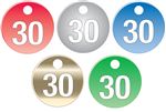 Colored Anodized Aluminum Tags - Numbers 26-50 - 1 1/2"