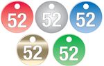 Colored Anodized Aluminum Tags - Numbers 51-75 - 1 1/2"
