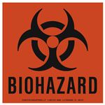 Biohazard Warning Labels/Decals - Vinyl Decals - 6 x 6