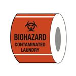 Biohazard Contaminated Laundry Paper Label