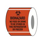 Biohazard No Food Or Drink... Paper Label