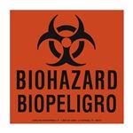 Bilingual Warning Labels - Biohazard Biopeligro