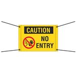 Bungee Barrier Sign - Caution No Entry - 20" x 30"