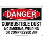 Danger-Combustible Dust No Smoking, Welding Sign