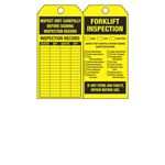 Forklift Inspection Tag - Yellow Cardstock
