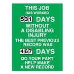 Job Has Worked w/Out Injury-Poly Dial Scoreboard - 23x34