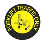 Anti-Slip Floor Decals - Forklift Traffic Only - 18" Dia.