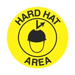 Anti-Slip Floor Decals - Hard Hat Area - 18" Dia.