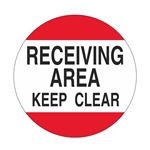 Anti-Slip Floor Decal - Receiving Area Keep Clear - 18" Dia.