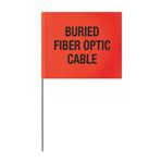Printed Stock Flags - Buried Fiber Optic Cable - Orange 4 x 5