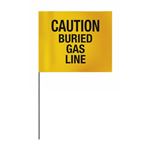 Printed Stock Flags - Caution Buried Gas Line - Yellow 4 x 5
