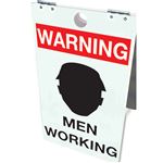 Warning Men Working 12" x 20" Floor Stand