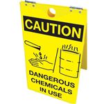 Caution Dangerous Chemicals In Use Floor Stand 12x20