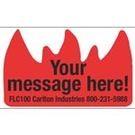 Flame Labels - Custom Flame Label 1 1/2 x 2 3/8