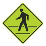 Pedestrian Crosswalk Graphic Diamond Sign 24 x 24
