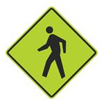 Pedestrian Crossing Graphic Diamond Sign 24 x 24