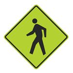 Pedestrian Crossing Graphic Diamond Sign 24" x 24"