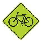 Bike Crossing Graphic Diamond Sign 24 x 24