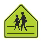 Pedestrians Crosswalk Graphic Pentagon Sign 30" x 30"