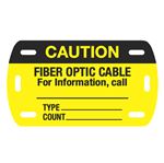 Caution Fiber Optic Cable Info/Type/Count Self Laminating Cable Marker