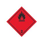 GHS Class 2 (Black Flame) Label Transport Pictogram 2"