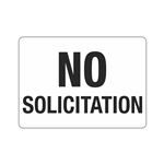 No Solicitation 10"x14" Polyethylene Sign