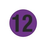 Printed Stock Hot Labels - #12 - Purple - 1 1/2 dia.