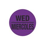 Printed Stock Hot Labels - Wed/Miercoles - Purple - 1 1/2 dia.