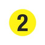 Number Printed Stock Hot Labels - #2 - Yellow