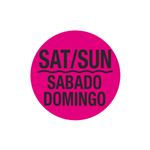 Printed Stock Hot Labels - Sat/Sun/Sabado/Domingo - Pink