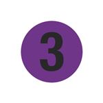 Number Printed Stock Hot Labels - #3 - Purple