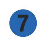 Number Printed Stock Hot Labels - #7 - Blue