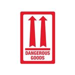 Red Double Arrow - Dangerous Goods - Large 4 x 6