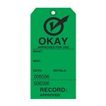 Okay Approved For Use Tag  3 1/8 x 6 1/4