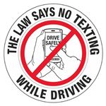 The Law Says No Texting While Driving - 3" Decal