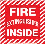 Safety Decals - Fire Extinguisher Inside 4 x 4