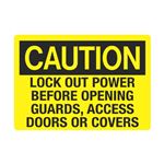 Lock Out Power Before Opening Guards/Doors/Covers - Decal